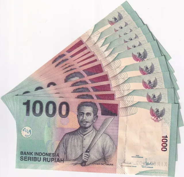 Indonesia 1000 Rupiah 2000 / 2008 P 141 X REPLACEMENT LOT 10 UNC