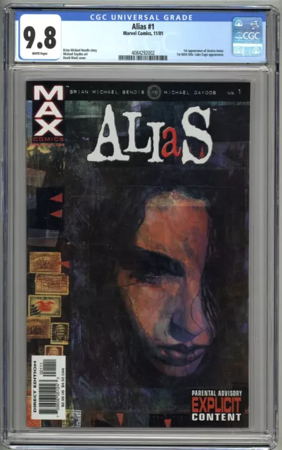 Alias #1 (Marvel MAX 2001) CGC 9.8 NM/MT 1st Jessica Jones Defenders Luke Cage