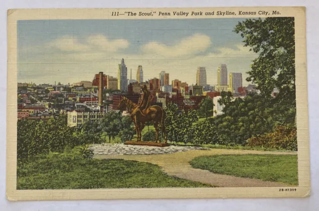 Vintage Postcard, The Scout & Skyline, Kansas City, MO