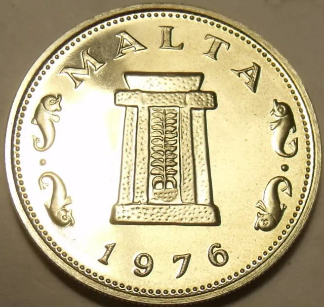 Rare Proof Malta 1976 5 Cents~26,000 Minted~Temple of Hagar Qim~Free Shipping