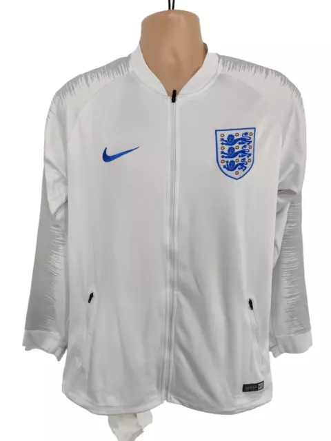 Mens Nike Xlarge White Full Zip England Football Active Sport Track Jacket Xl