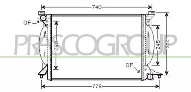 Refrigeración Del Motor Radiador con Acoples rápidos PRASCO para AUDI A4 B6