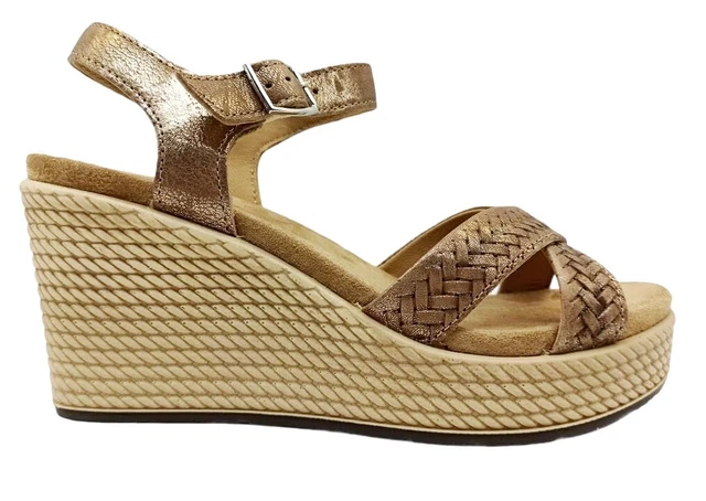 Sandales Femmes Igieco 7169322 Chaussures Compensées Haute Confort Plateau Cuir