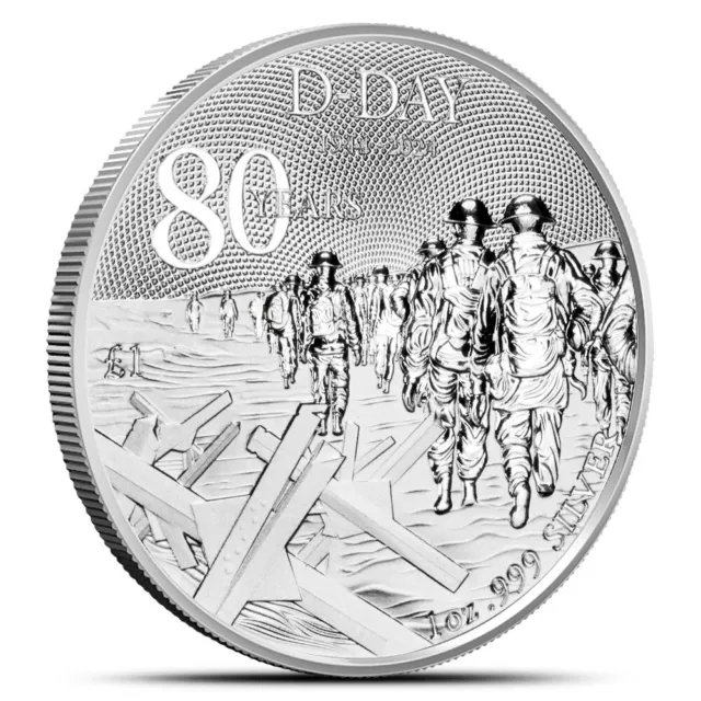 2024 1 OZ Alderney Silver DDay 80th Anniversary Coin (New) 41.36