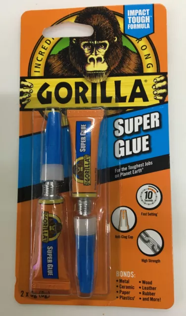 #GORILLA SUPER GLUE 2 x 3G Tubes Impact Tough Multiuse  Strong Adhesive Fast Set