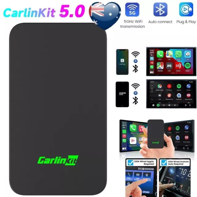 CarlinKit 5.0 Wireless Apple CarPlay Android Auto Multimedia Video Play Adapter
