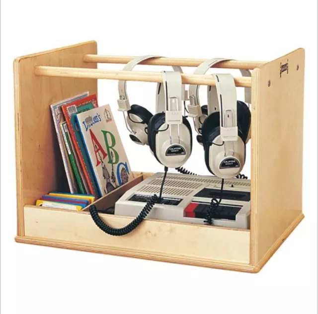 Jonti-Craft Baltic Birch Wood Classroom Audio Headphone Caddie 15"x20"x15 1/2"