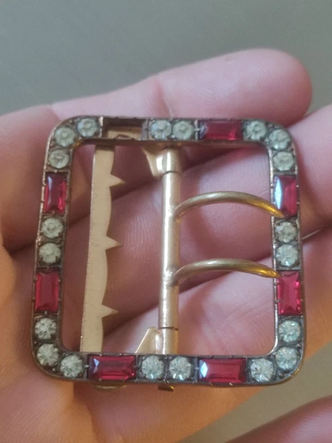 Boucle Ancienne En Métal Et Strass - Ornement Pour Bijoux Vintage