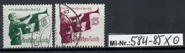 Deutsches Reich Mi-Nr.: 584-85 x Weltreffen HJ 1935 sauber gestempelter Satz