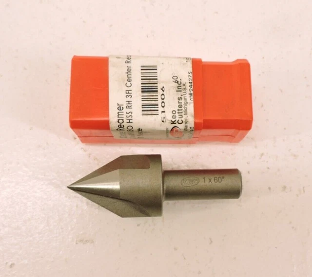 1" 60° 3-Flute Center Reamer Countersink Hss Keo 51006 - Usa