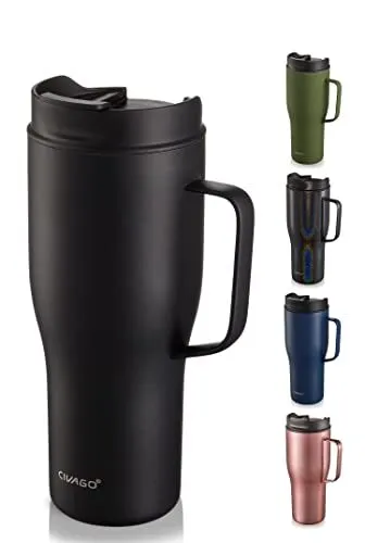 CIVAGO 30 oz Insulated Tumbler with Handle Stainless Steel Travel Coffee Mug ...