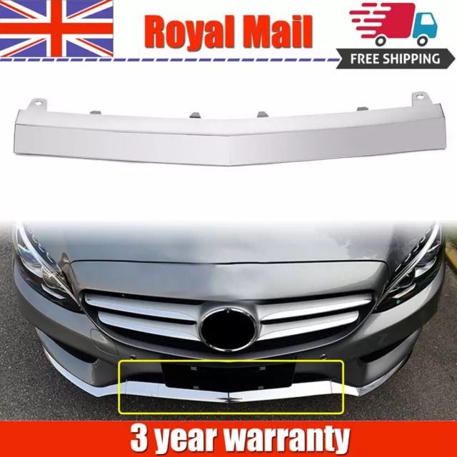 Chrome Front Bumper Middle Lower Lip Trim For Mercedes Benz C300 C250 W205 14-18