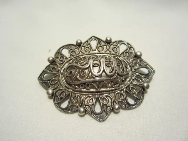 Ancienne Broche Orientale Argent Massif Poincons