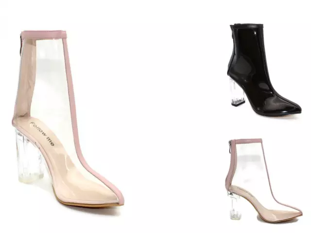 Perspex block heel boots on sale