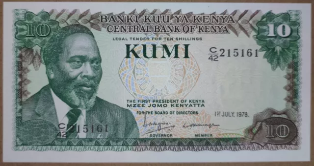 Kenya 10 shillings 1978 UNC