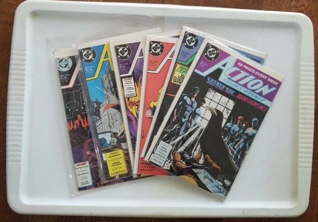 Lot of 6 ACTION COMICS #607-612 Bagged and boarded Free Shipping