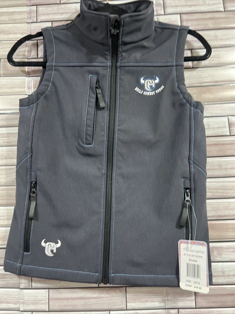 Cowboy Hardware vest boys medium smoke grey built Cowboy tough rodeo ranch NWT