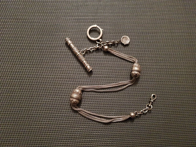 Chaîne De Gilet Ou Chatelaine Pour Montre à Gousset - Argent Poinçonné - XIXe Siècle - Occasion Vintage