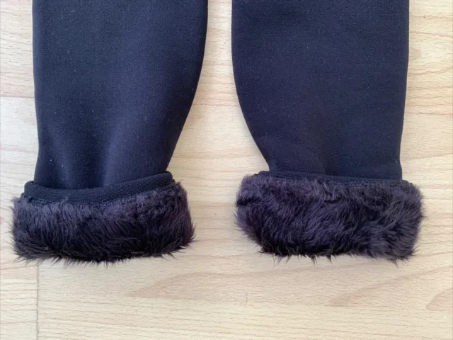 Primark Velvet Plush Leggings Black Faux Fur Lined XS/S,S/M,M/L,L