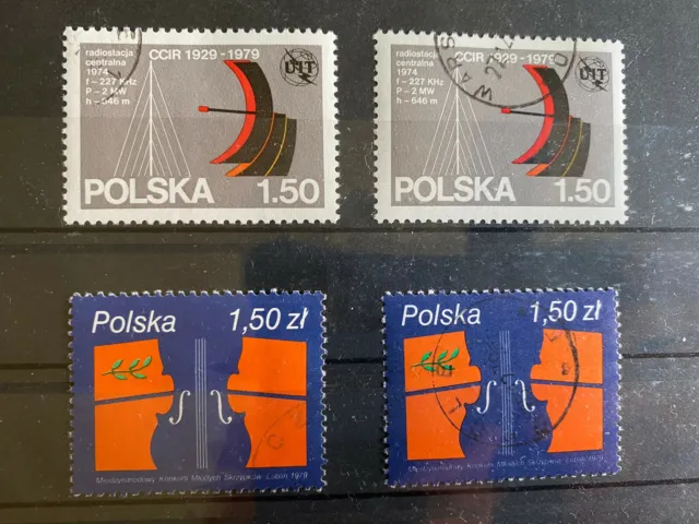 Briefmarken Polen Polska 1979 je 2x Mi-Nr. 2647 und 2648 gestempelt