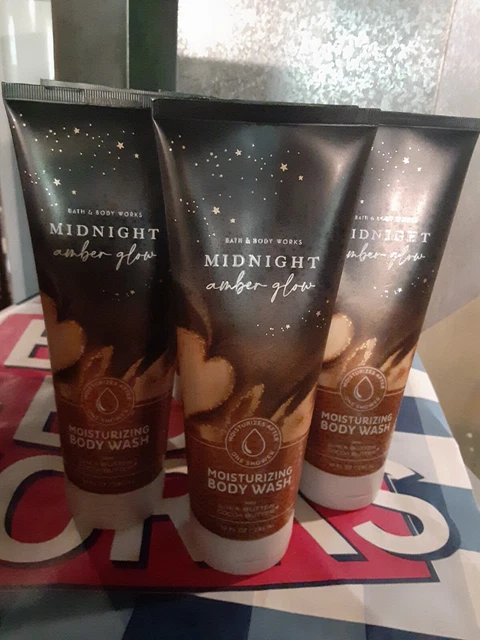 6 LOT BATH & BODY WORKS MIDNIGHT AMBER GLOW moisturizing body wash 10 oz