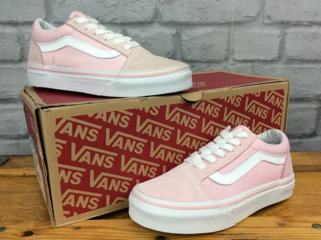 Vans Old Skool Pink White Trainers Various Sizes Girls Childrens  T