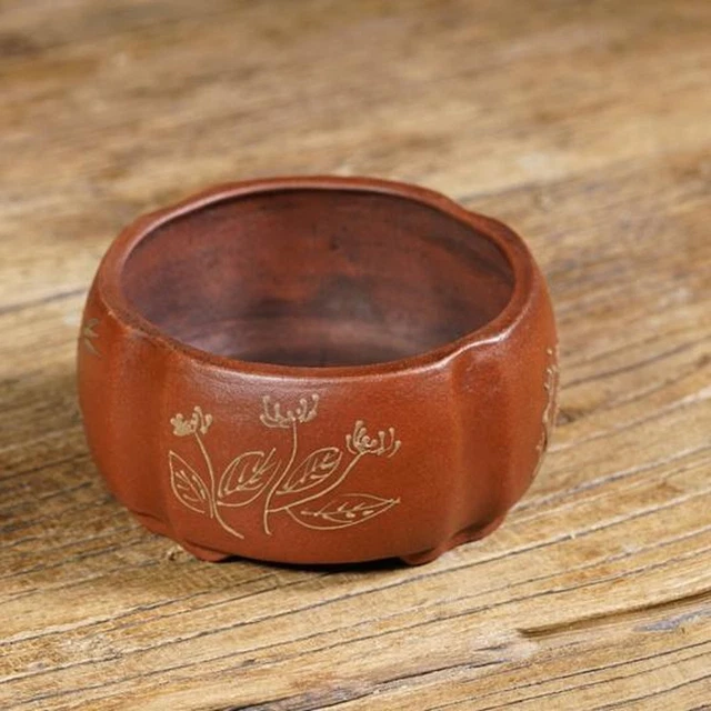 Antique Chinese Purple Clay Flower Pots Miniature Succulent Calamus Flower Pot B