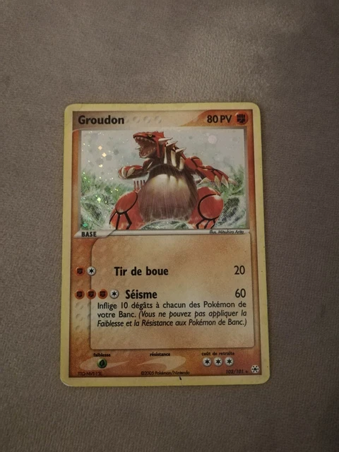Carte Pokémon Groudon Secrète 102/101 Holo Bloc Ex - FR - Proche Du Neuf