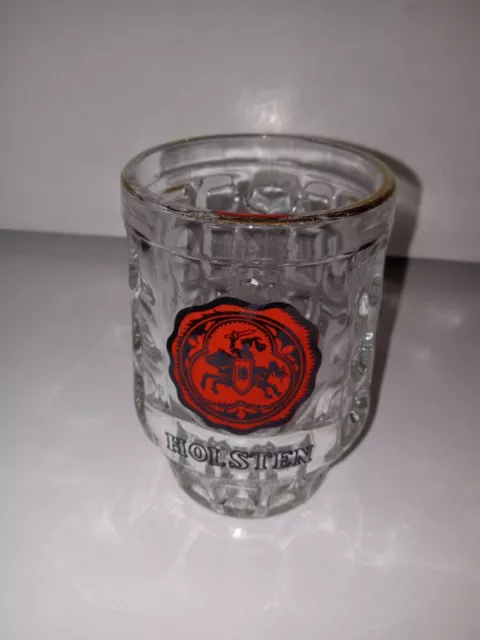 Vintage Holsten Dimpled German Beer Glass Stein Mug Breweriana .2 L Gold Rim