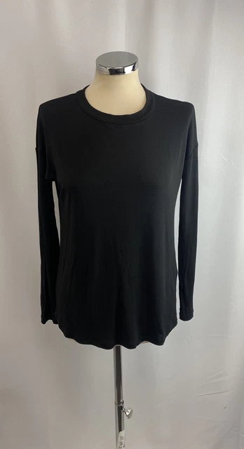 Eileen Fisher schwarz 100 % Seide übergroße Damenbluse Top Größe XXS