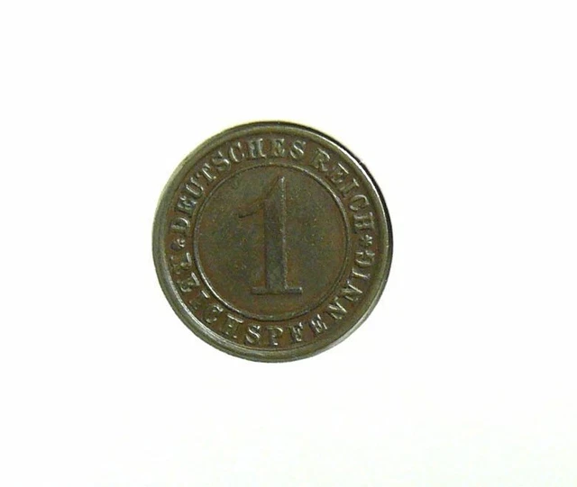 1 Pfennig 1934 A Vintage Old Coin. German 3d Reich Coin. WW2 Coin. KM# 37