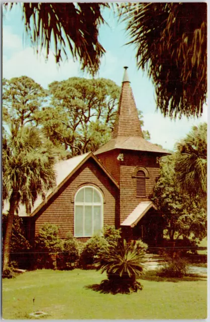 Faith Chapel Jekyll Island Georgia Near Hotel Peaceful Setting Vintage Postcard