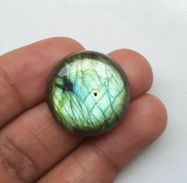 Cabochon de Labradorite bleue naturelle, pierre précieuse ronde polie de...