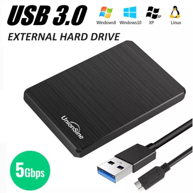 Unionsine Externe Festplatte HDD Memory Drive 500GB 1TB USB 3.0 2,5 Zoll Schwarz