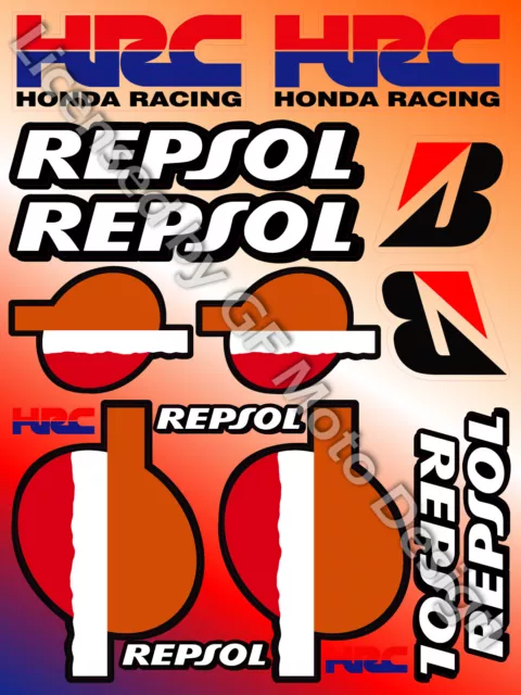 Honda Repsol HRC Motorbike Decal Set 16 Sticker Motorcycle CBR 600RR 1000RR /144