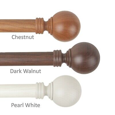 Ball 1" Faux Wood Curtain Rod #01 choose from 3 colors and 5 sizes