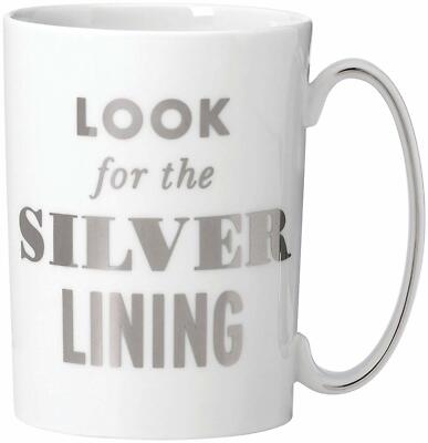 Kate Spade New York SIMPLY SPARK MUG  "Look for the Silver Lining"  White