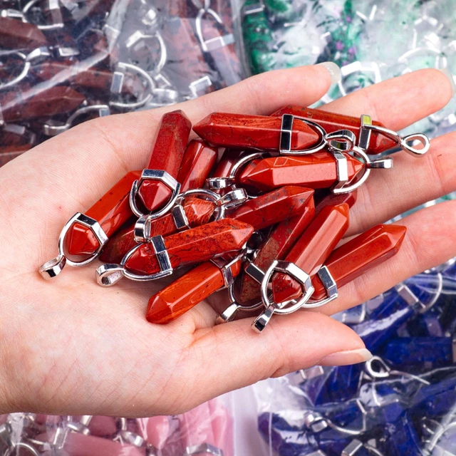 Natural Quartz Crystal Hexagonal Chakra Pendulum Stone Pendant Necklace Jewelry