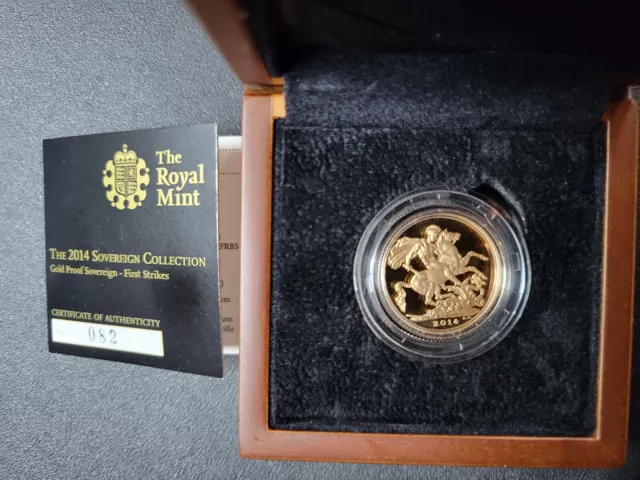🌟 2014 Great Britain Gold Sovereign Proof Key Date LOWEST MINTAGE! FIRST STRIKE