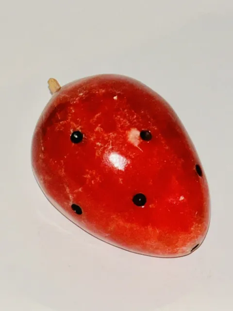 Vintage Italian Alabaster Marble Carved Strawberry Stone Fruit Paperweight