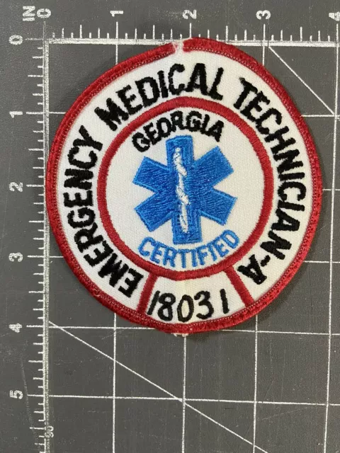 Vintage Georgia Certificato Emergenza Medico Tecnico - Un 18031 Toppa Emt Ems