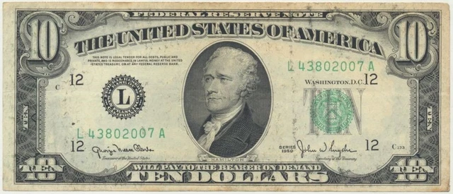 USA: 1950 $10 US Note 