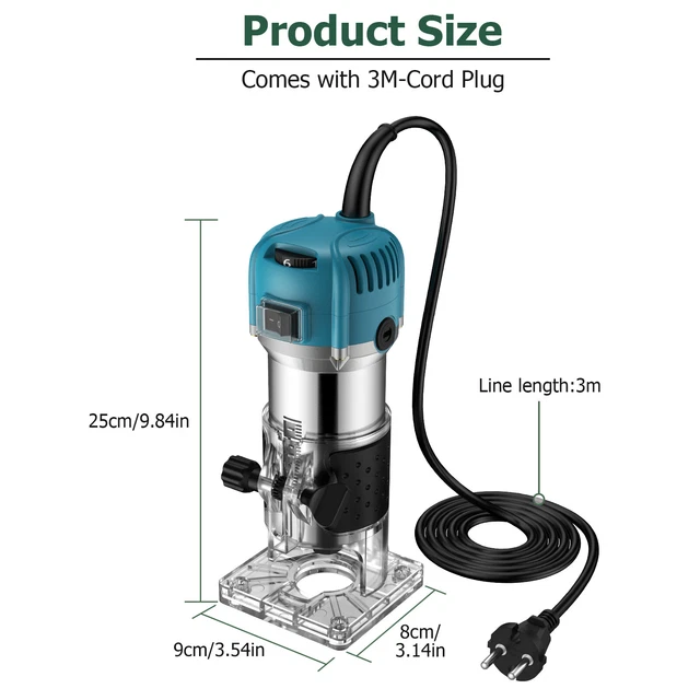 Handfräser Holz 800W Elektrische Oberfräse Einhandfräse Trimmer Holz Handfräse Fräsmaschine 317394980299 Einhand Oberfräse