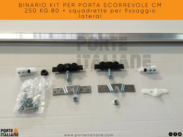 Kit Binario Porta A Libro AERREGI 1 Metro - Portata 50kg, Per Porte Lisce, Colore Argento - Foto 13