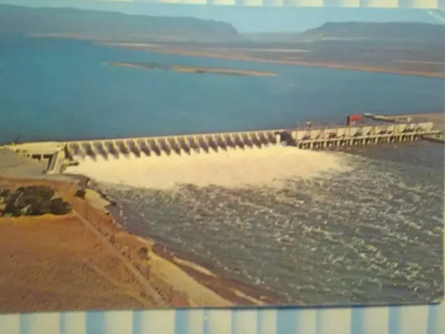 Aerial View Photo Post Card Priest Rapids Dam  Eastern Washington