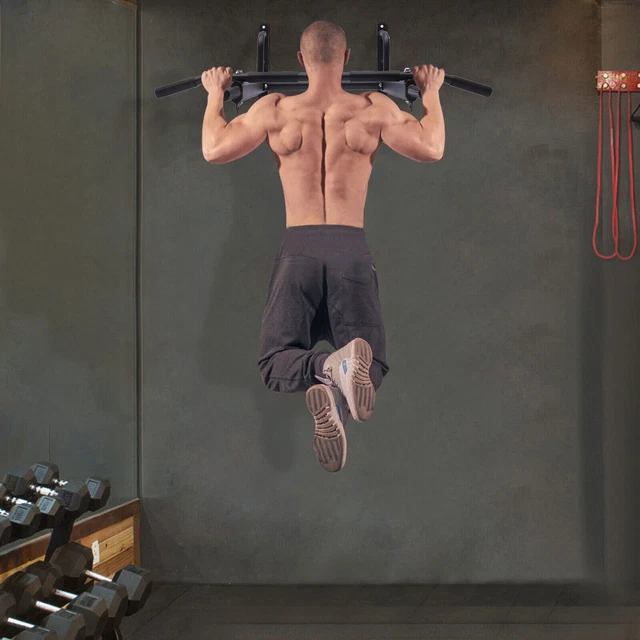 WALL MOUNT PULL Up Bar Pullup Mount Chin Bars Dip Station Push Power