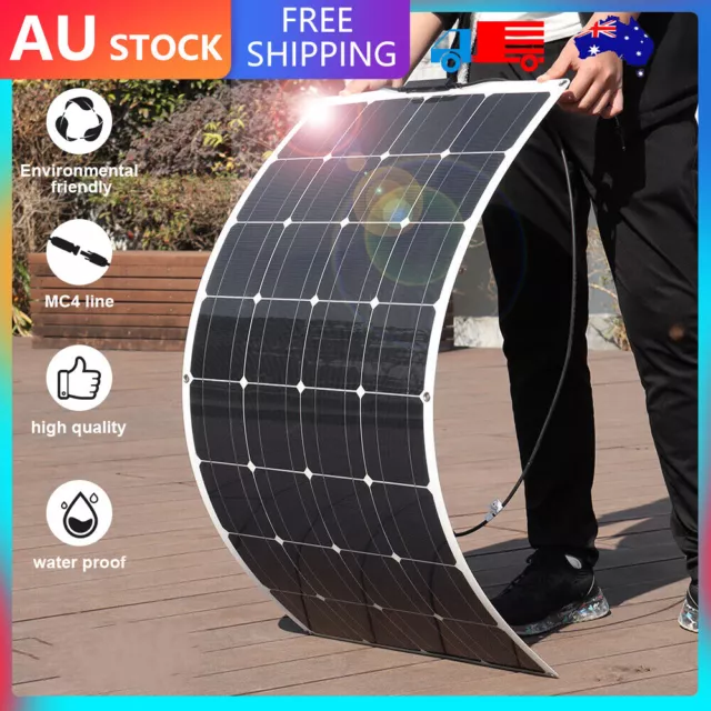 12V 100W Flexible Solar Panel Mono Caravan Camping Home Battery Charge 100 Watt