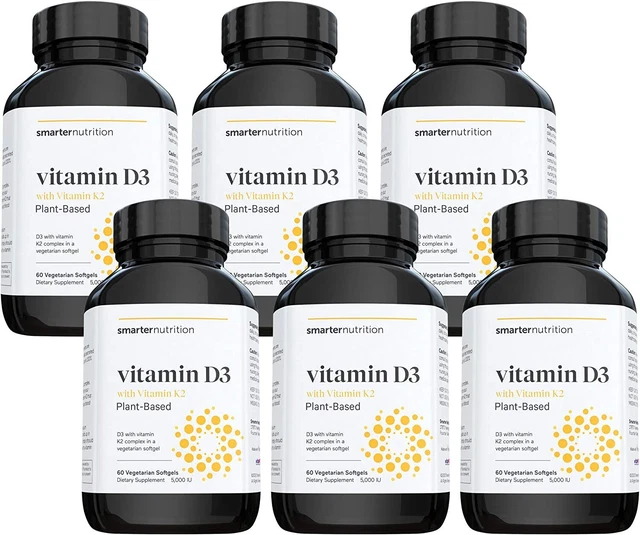 Plant-Based Vitamin D3 Immune Support with Vegan K2 Complex in a Vegetarian ...