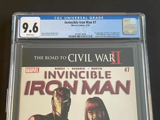 INVINCIBLE IRON MAN #7 (Marvel 2016) CGC 9.6 Ist print, 1st cameo Riri Williams 2