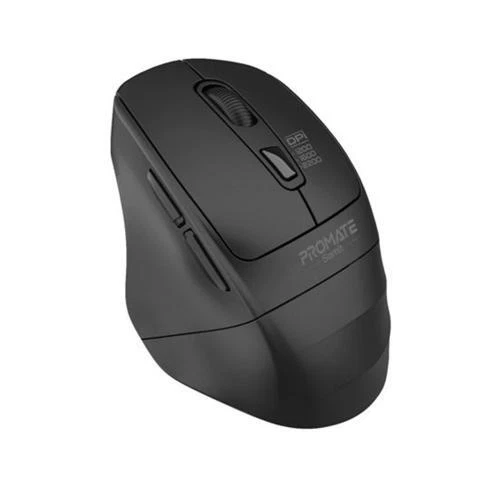 Promate SAMIT.BLK Ergonomic Silent Click Wireless Mouse with up to 2200 DPI.